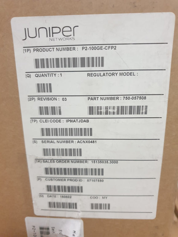 Juniper P2-100GE-CFP2 Ethernet PIC