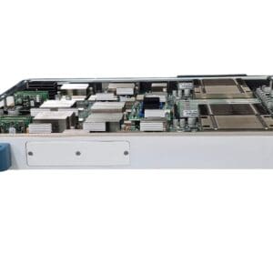 Computer hardware server from a side angle.