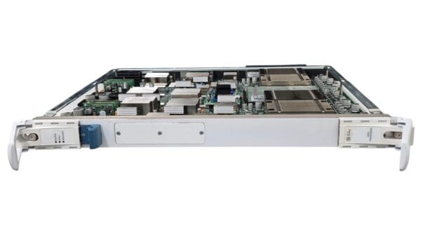 Computer hardware server from a side angle.