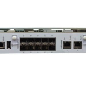 Network equipment with multiple ports and connectors.