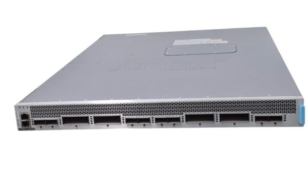 Network switch with multiple ports and ventilation.