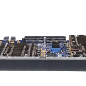 Electronic circuit board with cooling components.