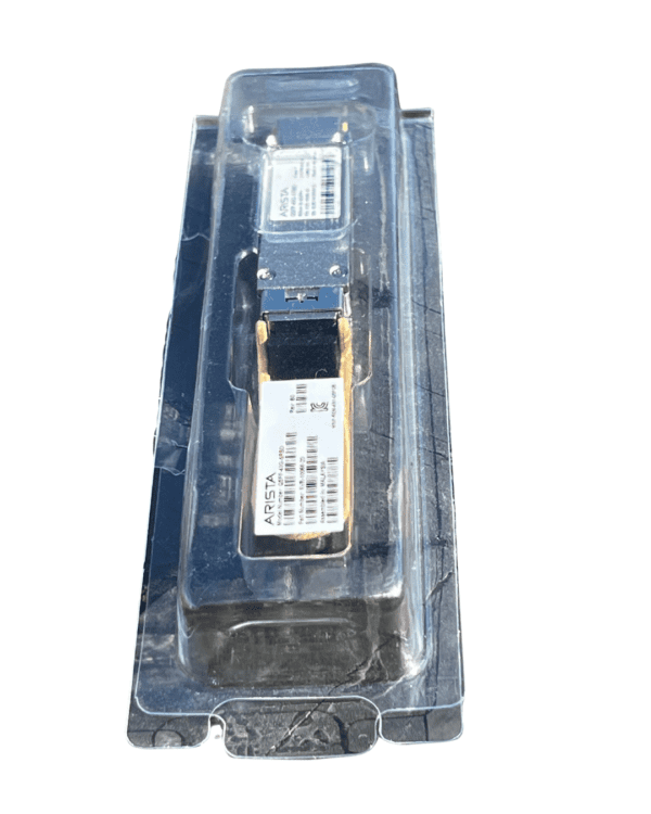 Network module inside clear plastic packaging.