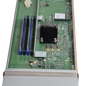 Circuit board with components and connectors.