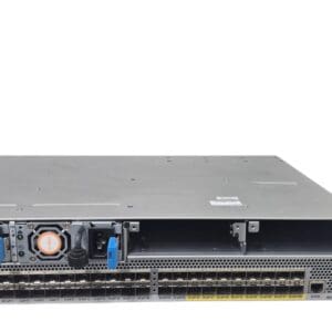 Network equipment with multiple ports and fans.