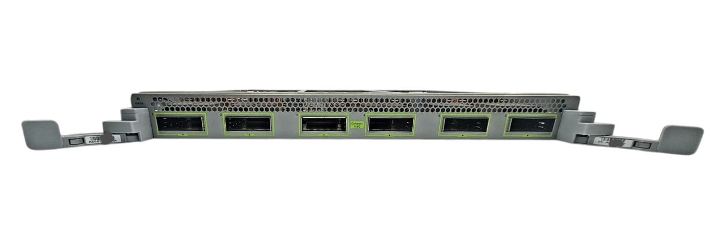 Network switch with multiple ports and connectors.