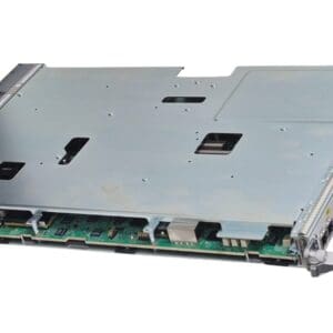 Server hardware with metal casing and connectors.