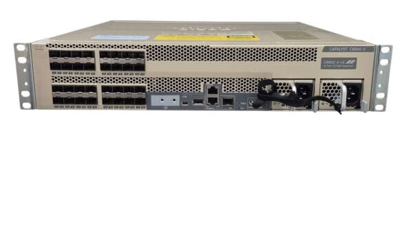 Cisco Catalyst C6840-X network switch rear view.