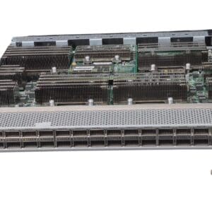 Network switch circuit board with connectors.