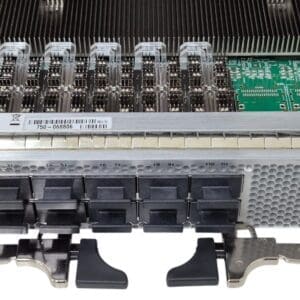Network hardware with ports and circuit board.