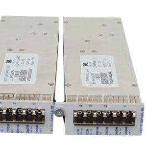 Two electronic modules with connectors and labels.